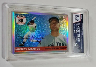 2006 TOPPS CHROME MICKEY MANTLE HOME RUN HISTORY REFRACTORS /500 HGA 9.5 Gem 💎  - Image 1 of 4