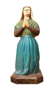 VINTAGE SAINT BERNADETTE SOUBIROUS PRIESTS ALTAR TABLE CHURCH FIGURINE STATUE - Picture 1 of 12
