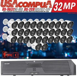 US Hikvision 32CH 32MP IP Security Camera System DS-2CD1057G2-LUF W/Audio Lot - Picture 1 of 23
