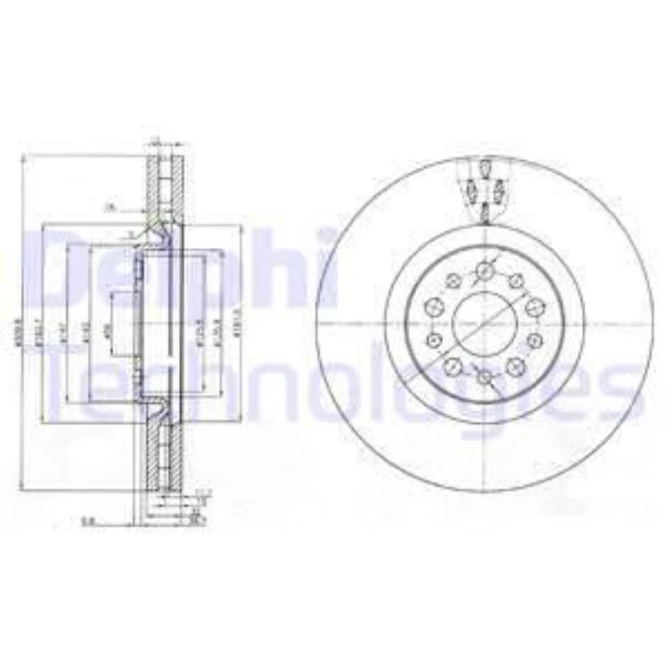 DELPHI Dischi Freno Anteriore Ø310 MM Non Patinato per Peugeot 807 Van BG3898 - Immagine 1 di 1