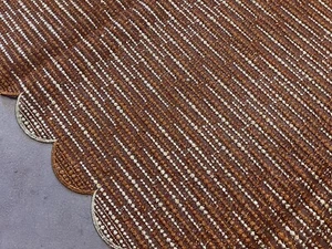 Rust Ivory Metallic embroidery Sequins Lace Fabric 50” Width 1 Yard - Picture 1 of 6