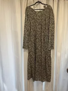 Asos Plus Size 20 Leopard Print Maxi Chiffon Long Sleeve Dress - Picture 1 of 7