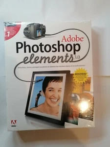 Vintage 2004 Adobe photoshop éléments 3.0 French edition, Brand New Original Box - Photo 1/4