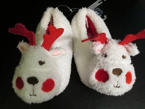 Zapatillas de Navidad de felpa de reno para niñas de Oshkosh, nuevas - Imagen 1 de 3
