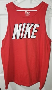The Nike Tee Tank Top Shirt Adult 2XL Red White Athletic Cut Sleeveless Sports - Picture 1 of 8