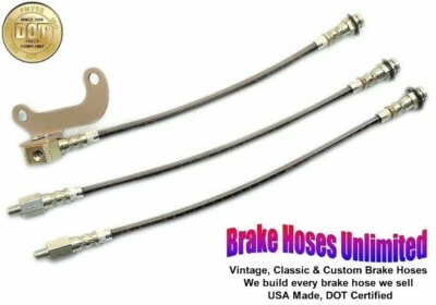 КОМПЛЕКТ ТОРМОЗНЫХ ШЛАНГОВ из нержавеющей стали Mercury Monterey 1967 1968 - передний барабан - Изображение 1 из 2