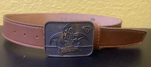 Vintage 1975 SUPERMAN Belt Buckle LEE Belt Made In USA W/Leather Belt Sz 26-28 - Bild 1 von 4