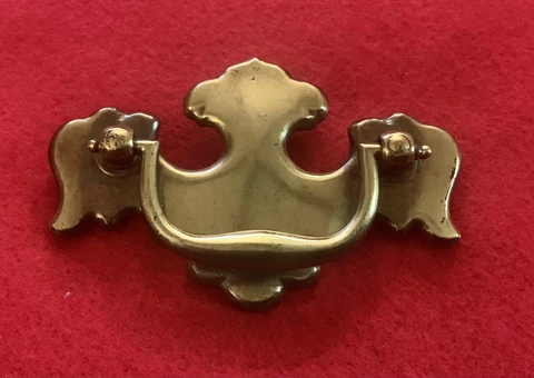 Brass Chippendale Vintage Antique Hardware Drawer Pull 2 1/2” centers Batwing Cover