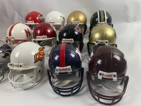 NCAA Big 12 Conference Riddell 3 5/8  Size Football Helmet Set - 12 Helmets Cover