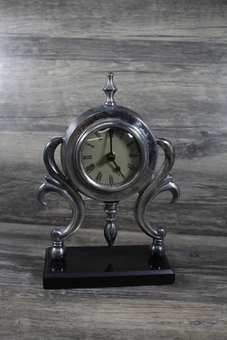 Bombay Pewter EDMOND Clock Quartz Desk Granite Base Vintage parts Cover