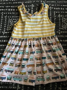 Matilda Jane Tunic Flowy Tank Yellow Stripe VW Bus Groovy Girls Sz 12 - Picture 1 of 7