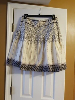 Falda Ann Taylor Loft talla 12 petite, estampado beige/marrón 22" largo. Originalmente $69 Foto 1 de 4