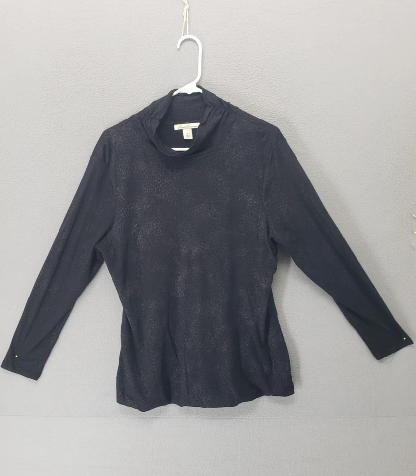 Kenneth Cole Нью-Йорк женщин Топ 1 X темно серый длинным рукавом собранными в Рюш шеи блузка - Изображение 1 из 4