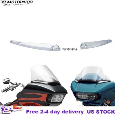 Aluminum Split Windshield Side Trims Fit For Harley Road Glide 2015-2023 2020 - Image 1 of 4