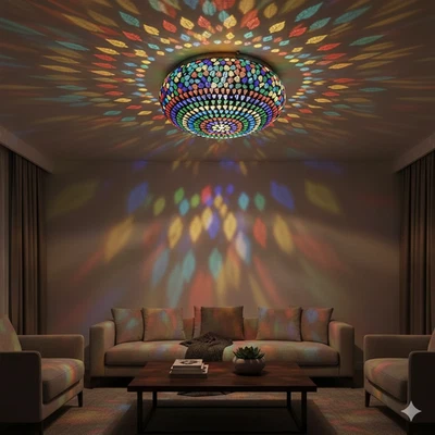 Suspension en mosaïque turque plafonnier luminaire ethnique décoration de cha... - Photo 1/4