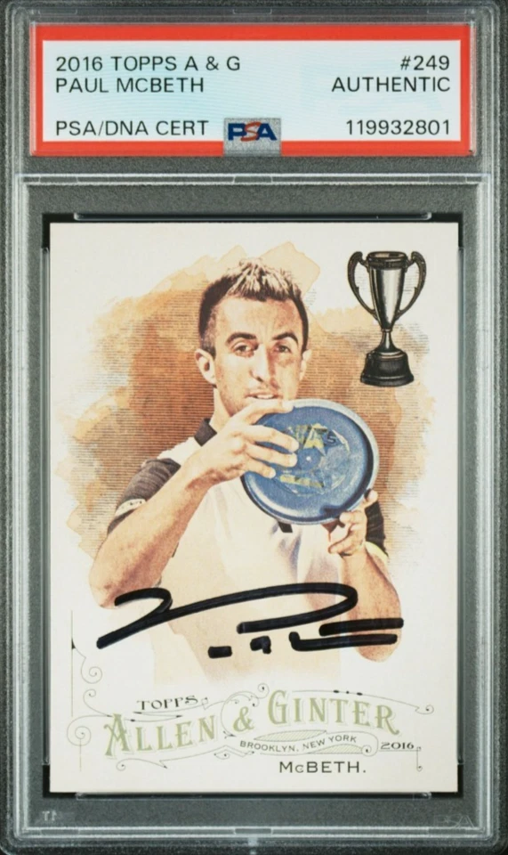 2016 Topps Allen & Ginter 249 Paul McBeth Rookie Card Autograph RC Auto PSA GOAT - Image 1 of 2