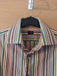 Camisa Paul Smith Londres Para Hombre 15.5" Manga Larga Artista Rayas Hecha en Italia (M) - Imagen 1 de 8