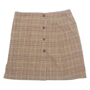 JOULES Womens Straight Skirt Beige Short Plaid L - Picture 1 of 6