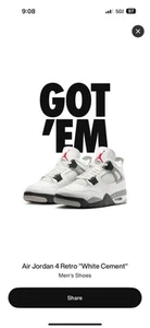 Air Jordan 4 White Cement OG (2025) FV5029-100 Size 8 Brand New - Picture 1 of 8