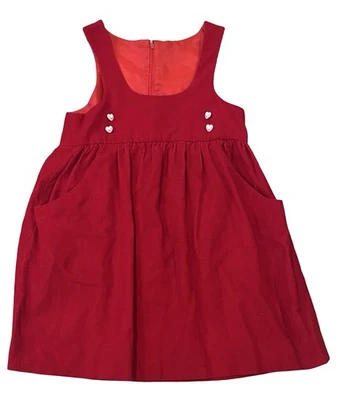 Jersey de pana de algodón rojo para niños con bolsillos delanteros talla estimada 7-8 años Foto 1 de 4