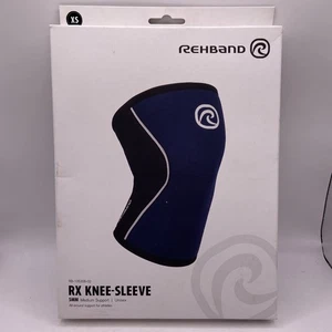 Rehband RX Knee Sleeves (Pair) – 5mm – Navy – Size M – New in Package - Picture 1 of 11