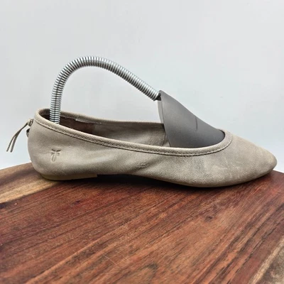 Zapatos planos de ballet Frye Regina para mujer 6M mocasines puntiagudos de cuero gris envejecido Foto 1 de 4