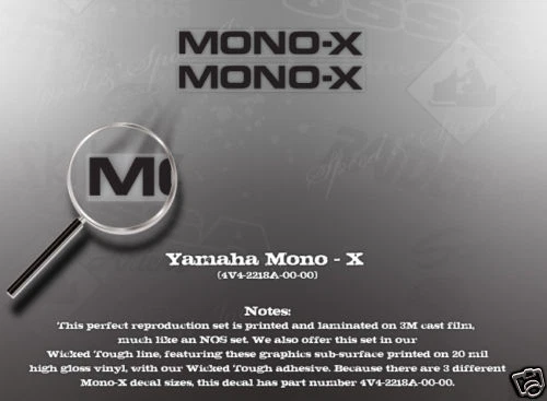 YAMAHA MONO-X SWINGARM DECAL GRAPHIC LIKE NOS 4V4 standard - Image 1 of 1
