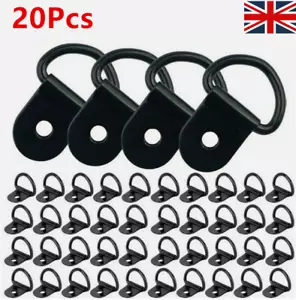 20Pack D-Rings Hook Tie Down Ring Load Anchor Trailer Forged Lashing Truck Black - Picture 1 of 22