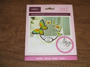 CRAFTERS COMPANION PHOTOPOLYMER STAMP & DIE SET RED ADMIRAL BUTTERFLY - Picture 1 of 1