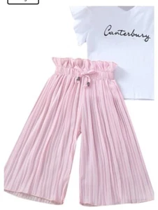 Taiaoging Little Girl Summer Outfit Butterfly Shirt And Chiffon Pants ๐For age - Picture 1 of 9