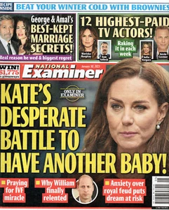 NATIONAL EXAMINER Magazine Jan. 30 2023 Princess Kate Highest-Paid TV Actors - Imagen 1 de 2