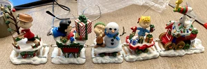 Tren de Navidad Danbury Mint Peanut Gallery Charlie Brown Snoopy LEER - Imagen 1 de 8