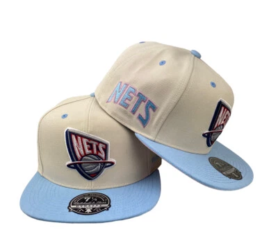 New Jersey Nets NBA Hop on Fitted  Mitchell & Ness Off -White hat cap - Image 1 of 4