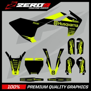Kit de gráficos de motocross Husqvarna: gráficos Husky MX TC50 TC65 BLOQUE NEGRO/YEL-F - Imagen 1 de 1