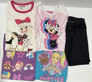 Mixed Brands Girls Lot Of 4 Short Sleeve T-shirts and Biker Shorts Size S(6-6x) - Picture 1 of 22