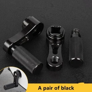 2Pcs Foot Rest Pegs Pedals Bike Crank Pedal CNC Black - Picture 1 of 4