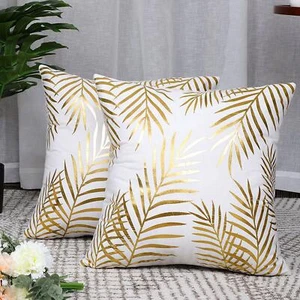 Goldprägung weiche quadratische Outdoor-Kissenbezüge Kiefernblätter - Bild 1 von 13