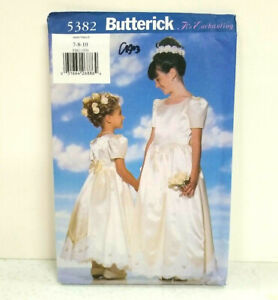 Flower Girl Wedding Fancy Dress Butterick 5382 Petticoat Evening Length Sz 7-10