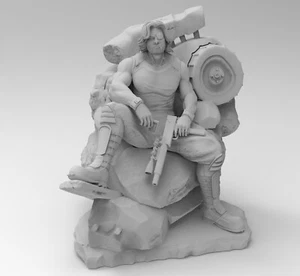 Escape from New York 3D Printed Figure, Snake Plissken Collectible, Unpainted - Picture 1 of 6