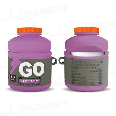 JJINGER Para AirPods 2/1 Funda Silicona Antigolpes Cubierta + Llavero Bebida Energética Foto 1 de 4