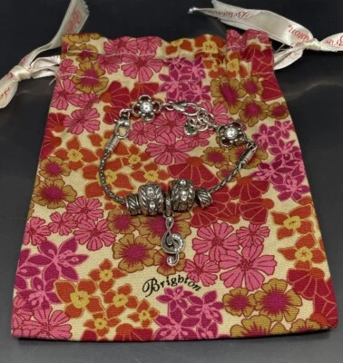 "Brazalete Brighton para mujer plateado nota musical cristales 7,5-8,25""" Foto 1 de 4