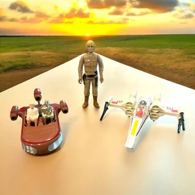 Colección Star Wars 1978 X-Wing Fighter Landspeeder y Luke Skywalker de colección Foto 1 de 4