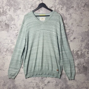 Camel Active Jumper V Neck Mens Large Green Sweater Pullover Top Lime C - Picture 1 of 10