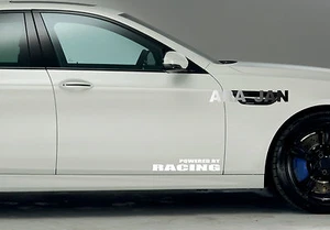 POWERED BY RACING Vinyl Decal sticker emblem sport speed car door logo WHITE - Bild 1 von 1