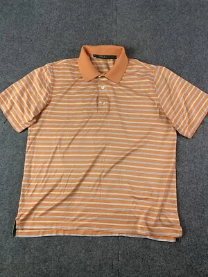 BOBBY JONES Mens Short Sleeve Golf Polo Shirt Size M Orange/Gray/Blue - Image 1 of 4