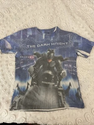 The Dark Knight Batman All Over Print T-Shirt Blue Kids Medium - Image 1 of 4