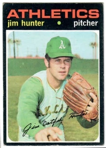 JIM HUNTER ~ OAKLAND ATHLETICS ~ 1971 TOPPS #45 BASEBALL CARD ~ EXCELLENT - Picture 1 of 2