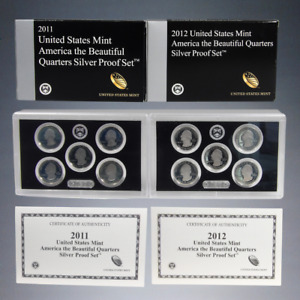 2011-12-S UNITED STATES MINT AMERICA THE BEAUTIFUL QUARTERS SILVER PROOF SETS