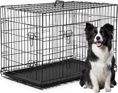 XL Dog Crate Dog Kennel Cage with Double Door,42 Inch Folding Metal Wire Dog Cag - Image 1 of 4