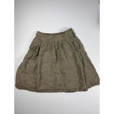 Cynthia Steffe Linen A-Line Skirt with Pocket Detail Casual Midi Size 4 linen - Image 1 of 4
